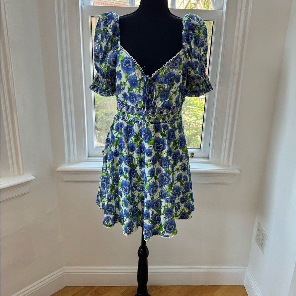 Alice + Olivia Crawford Floral Eyelet Mini Dress